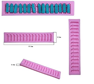 Easting Garden Wooden Fence Fondant Candy Making Chocolate Silicone Mold for Cake Decorating Supplies
