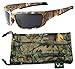 Hornz Brown Forest Camouflage Polarized Sunglasses for Men Full Frame Strong Arms & Free Matching Microfiber Pouch – Brown Camo Frame - Smoke Lens