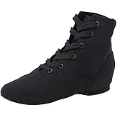 missfiona Jazz Shoes for Woman Canvas Dance Boots Split Sole Ballroom Dancing Flat