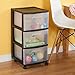 STERILITE 3-Drawer Storage Cart, Clear with Black Frame (2-Pack) | 2 x 28309002