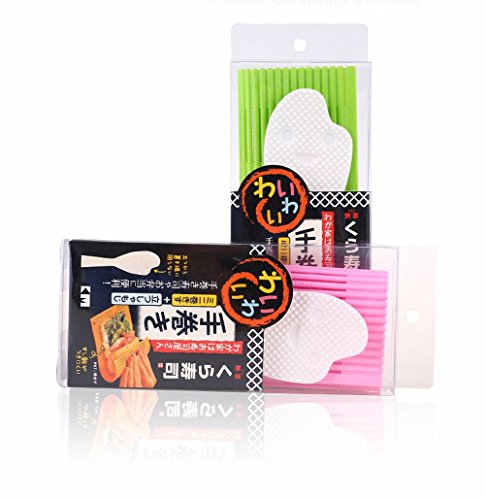 Shuxy Non-Stick Sushi Rolling Mat DIY Sushi Roller Maker with a Rice Paddle Japanese Plastic Sushi Making Kit 8.3" L x7.0" W Random Color