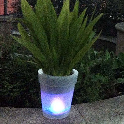 Solar Flower Pot Lights Led Planter Vase Lampgarden Outdoor Yard Home