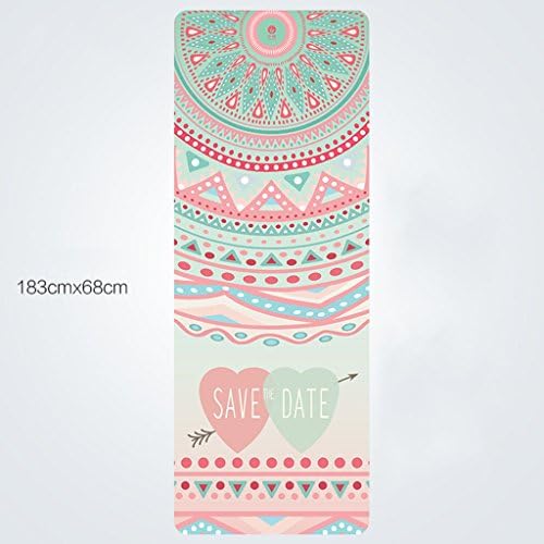 Yoga mats ERRU Natural Rubber Professional 4mm Printing Fitness Pilates Blanket Anti-skid Widen Foldable Floor Exercise Mat Shop Towel Thin Color Optional,183 * 68cm
