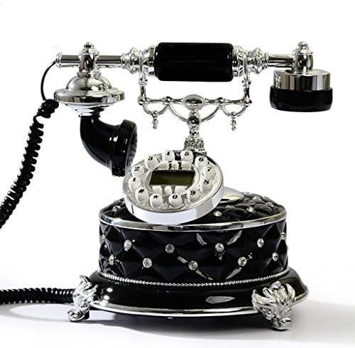 Sunhai European antique home landline telephone fashion creative retro phone landline telephone ( Color : Black )