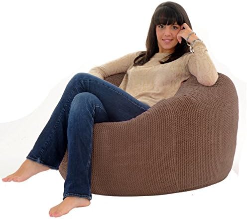 MONSTER BEANBAG - SOFT & SNUGLY Chair Giant Big Bean Adult Bag Bags Gamer Seat (Brown)