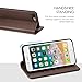 SHIELDON iPhone 7 Plus Case, Genuine Leather iPhone 8 Plus Wallet Folio Magnetic Case with Kickstand and Credit Card Slots Shockproof Case Compatible with iPhone 8Plus and 7Plus - Coffee Brown