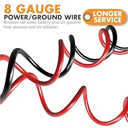 Jeemiter 8 Gauge Wire (50ft Each- Black/Red) Copper