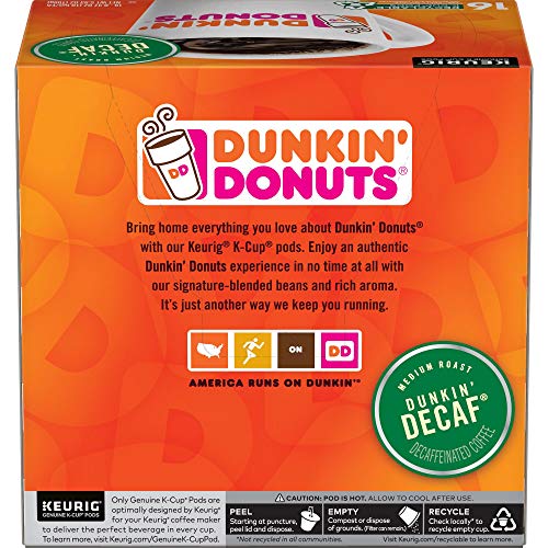 Dunkin' Donuts Medium Roast Decaf Coffee, 64 K Cups for Keurig Coffee Makers - //coolthings.us