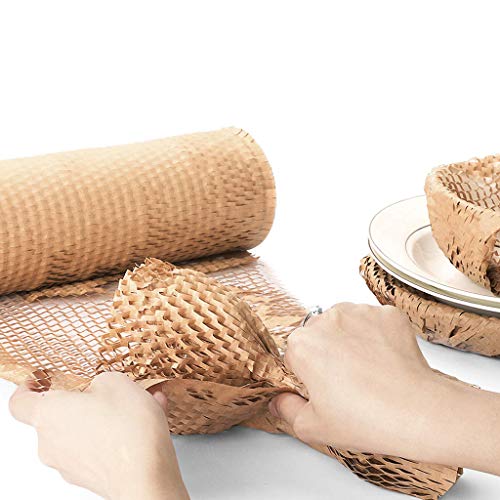 SZSYumUnion - Honeycomb Quilted Packaging Paper Roll, Perforated Packaging, Packaging Wrapping for Home Moving, Tearable Shipping, Bubble Wrap Alternative (30cmX30m)