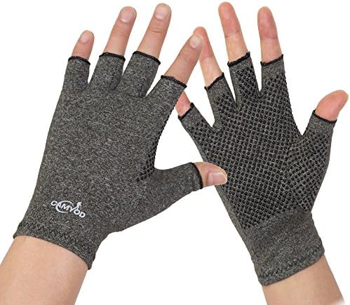 Fingerless Compression Arthritis Gloves- Non-Slip Open Finger Hand Gloves for Rheumatoid Osteoarthritis,Joint Pain Relief,Computer Typing, Daily Work -Unisex Men Women (L/XL)
