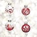 AMS 24ct Clear Christmas Ball Ornaments, 2.76''/70mm Shatterproof Hanging Xmas Balls Baubles Set for Christmas Tree with Stuffed Delicate Decorations for Wedding Christmas (Red)
