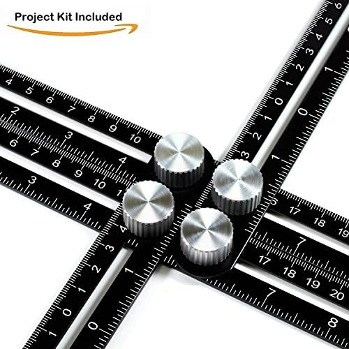 Multi Angle Measuring Ruler - Angle Measurement Tool Aluminum Multi Angle Ruler Template Tool DIY, Craftsmen, Builders, Handymen w/Construction Pencil, Bubble Level, Case, and Replacement Hardware