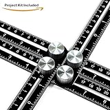 Multi Angle Measuring Ruler - Angle Measurement Tool Aluminum Multi Angle Ruler Template Tool DIY, Craftsmen, Builders, Handymen w/Construction Pencil, Bubble Level, Case, and Replacement Hardware
