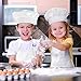 CHENGU 8 Pieces Kids Apron and Chef Hat Set, Boys Girls Adjustable Child Aprons with 2 Pockets Kitchen Bib Aprons for Kitchen Cooking Baking Wear (Small, White)