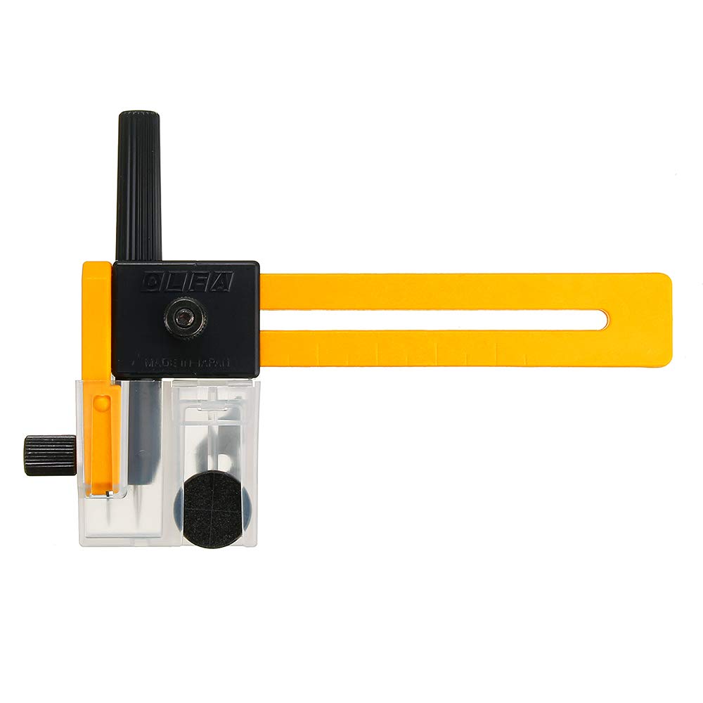 ExcLent Utility Knife, CMP-1 Safety Rotary Circle Cutter with 4 Pieces Blades Set, Yellow, Plastic