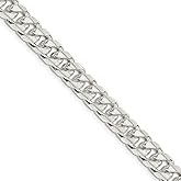 The Black Bow Men's 8.5mm Sterling Silver Solid D/C Domed Curb Chain Necklace