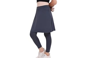 Xioker Girls Knee Length Skirts with Leggings,Girls Skirted Full Length Leggings with Pockets