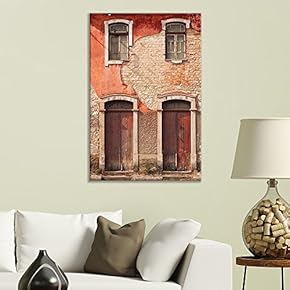 Canvas Wall Art of Old and Worn Red Building | 12" x 18"