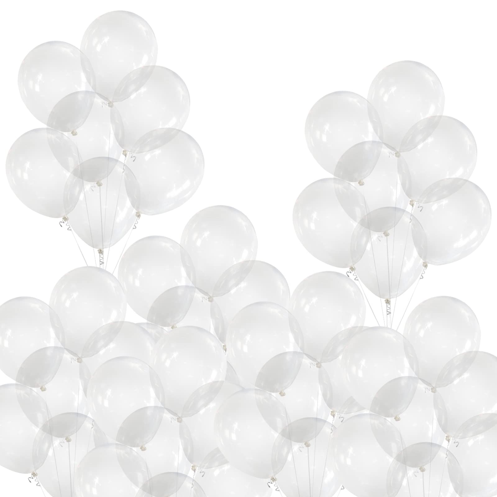 50Pc 5-Inch Mini Clear Latex Balloons for Stuffing, Decorative Round Birthday Party, Helium for Photo Shoot, Baby Shower, Wedding Decoration