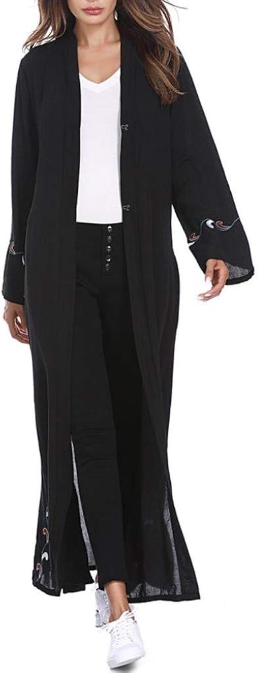 Muslimisches Abaya Kleid Damen - Satin Maxikleid Mit Langen Ärmeln, Islamische Gebetskleidung Elegant