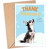 GreenStar Gifts Chihuahua Dog Card, Dog Thank You Card, Cute Pun Thank You Card For Him Her, For Friends, Teacher, Boss, Coworker, Dog Lover Gift, Veterinarian Thank You Gift, Chihuahua Dog Lover
