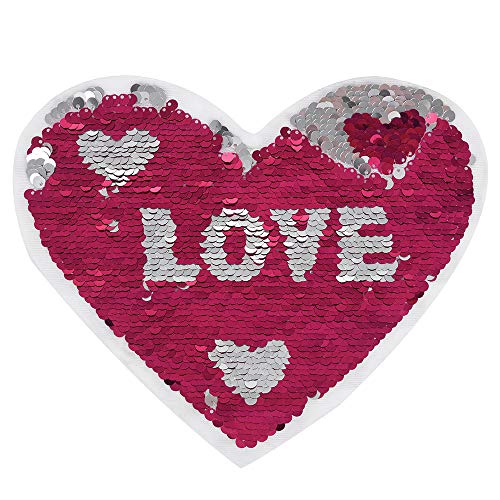 Magic Sequin Reversible Patch, Koolsants 1pc DIY Sew Decoration Appliques Bling Stickers Glitter Embroidery Patches Badge for Clothes, Dress, Bag, Hat, Jeans, Repair The Hole Stick, 6.3 x 7.5 inch