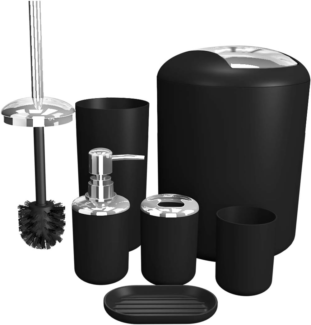 Amazon Com Qyukuyu Bathroom Accessories Set 6 Pcs Plastic Bath