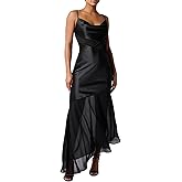 Lulus Womens Lainey Asymmetrical Cowl Neck Maxi Dress