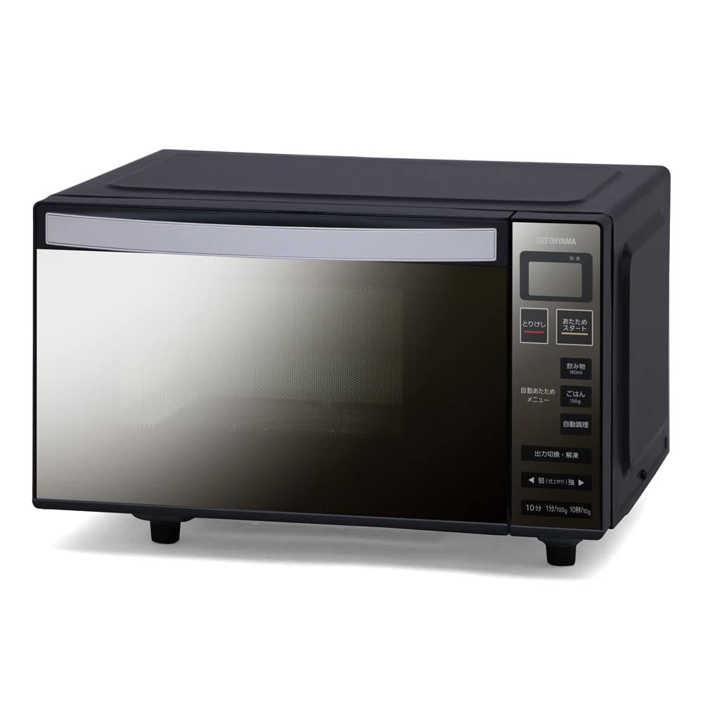 アイリスオーヤマ 電子レンジ 18L ミラーガラス フラットテーブル ヘルツフリー 全国対応 2022年モデル IMB-FM1805-B ブラック商品画像