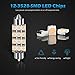 Partsam 4pcs Pink Purple 41mm 42mm Festoon 12SMD LED Light Interior Dome Map Trunk Cargo Footwell Replacement Bulb Lamp 12V 561 562 578 211-2