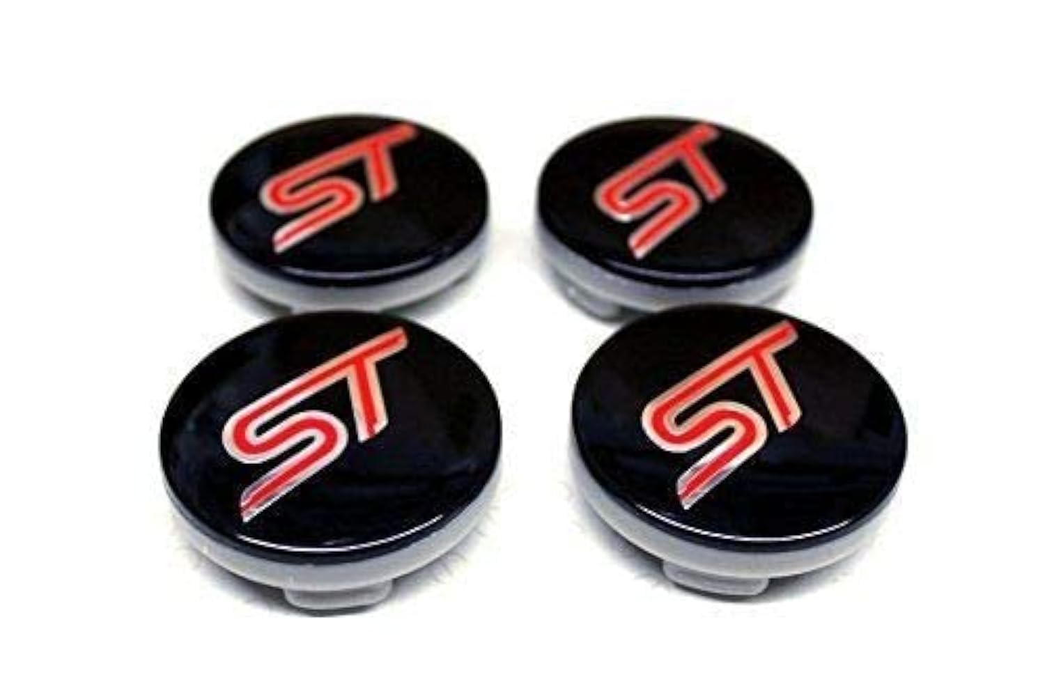 Photo 1 of 4PCS 54MM ST Racing Black RED Center Wheel HUB CAPS Emblem Cover CP9C-1A096-AA