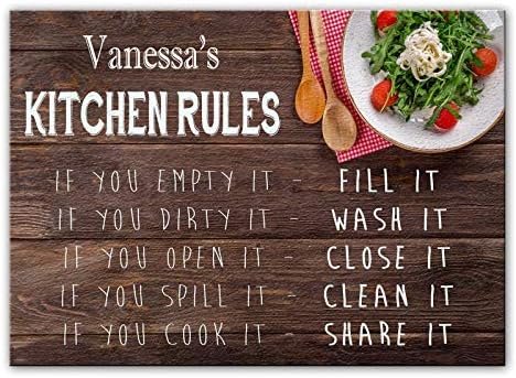 Vanessa's Kitchen Rules - Glass Cutting Board/Worktop Saver - Gift for Vanessa - in 2 Sizes - Large/Smooth