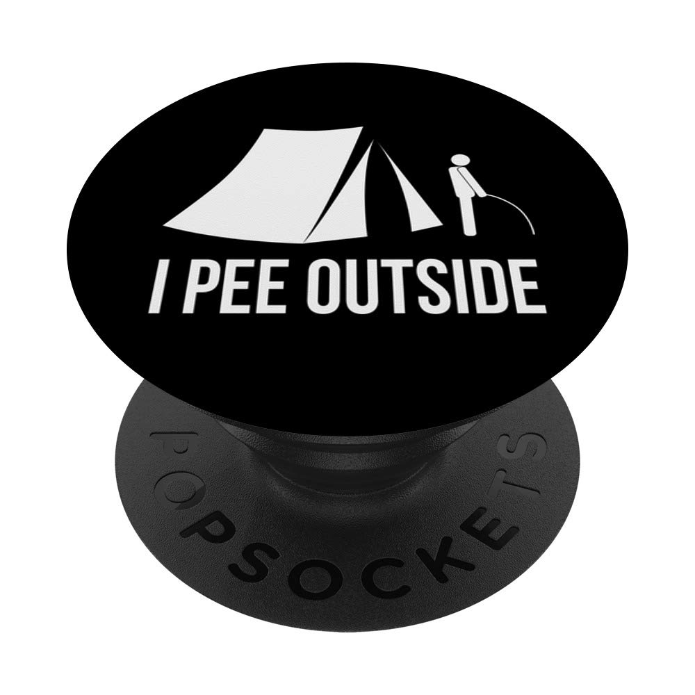 Funny I Pee Outside Camping Nature PopSockets Grip and Stand for Phones and Tablets