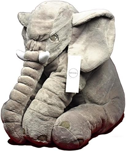 MIVERA Cartoon 60cm Large Plush Elephant Toy Kids Make Interest to Play with Stuffed Elephant Birthday Gift for Kids