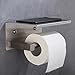 XVL Toilet Tissue Paper Holder with Mobile Phone Storage Shelf Brushed Finish