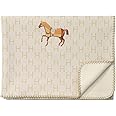 Croker Horse 35x71'' Throw Blanket Shawl - Yellow Horse Soft Thickened Sheep Cashmere Blanket for Living Room Office Car Leisure Travel
