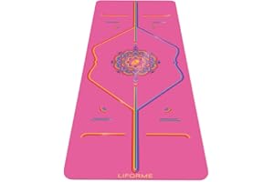 Liforme Printed Yoga Mat Collection - Free Yoga Bag Included - Patented Alignment System, Warrior-like Grip, Non-Slip, Eco-friendly, Sweat-resistant, Long, Wide and Thick for Comfort