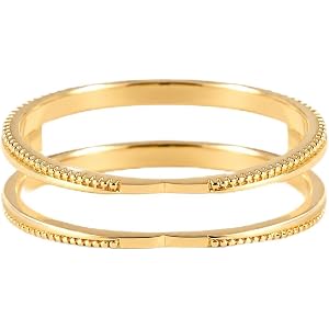 14K Yellow Gold Over Silver Minimalist Straight Ring Guard, Vintage Beaded Milgrain Textured Double Band Wrapper Ring Jacket,