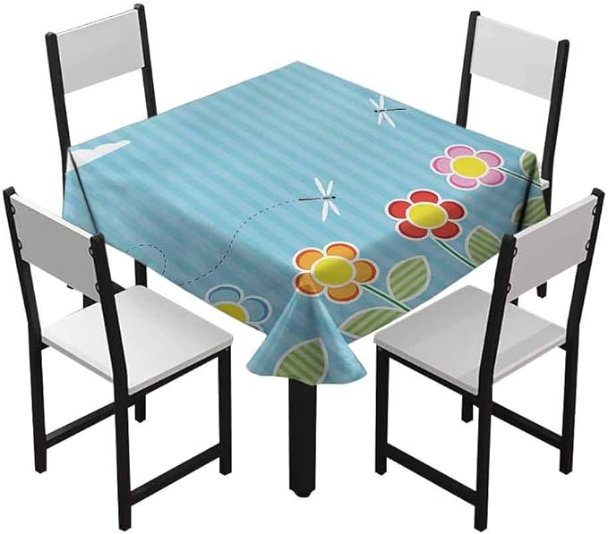 Aishare Store Square Tablecloth, Kids Playroom Children Floral Girls