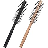 Healeved Blow Drying Round Hair Brush 2 Pack Small Nylon Bristle Styling Comb for Curling and Adding Volume to Curly Hair at Home or Travel
