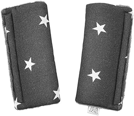MayLily® Premium | Baby Car Seat Belt/Strap Covers | Bamboo/Minky | Hypoallergenic | Made in EU | available in many colors (Stars)