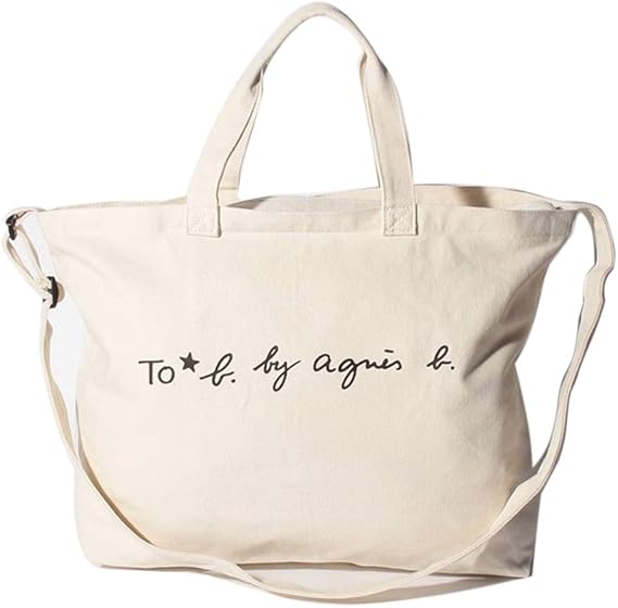 Amazon アニエスベー Agnes B トート バッグ Voyage ショルダーバッグ レディース 2way ロゴ ホワイト 大容量 旅行 マザーズバッグ ミニトートバッグ アイボリー 並行輸入品 Agnes B アニエスベー トートバッグ