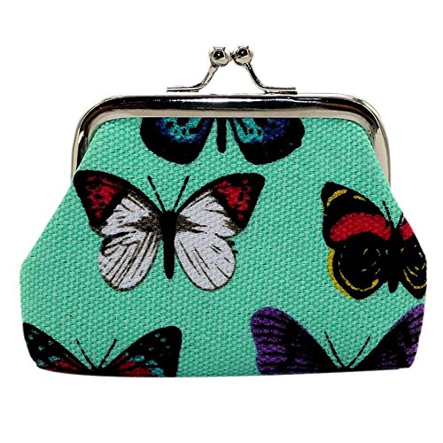 Simayixx Women's Butterfly Small Wallet Card Holder Coin Purse Clutch Bag Handbag (One Size, Green)