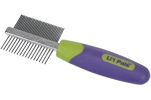 Coastal Pet Li'l Pals Double-Sided Dog Comb - Tick & Flea Comb - Dog Grooming Brush for Small Breeds & Puppies - One Size