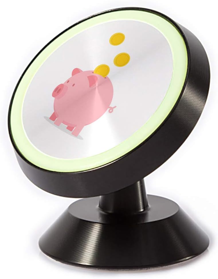 Tinmun Magnetic Phone Car Mount, Piggy Bank Falling Coins Budget Universal Car Phone Holder for Dashboard