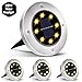 Allbusden Solar Disk Lights Outdoor, 8 LED Bulbs Solar Garden Lights Outdoor Waterproof, Solar Ground Lights Outdoor for Patio Pathway Lawn Yard Driveway - Warm White (4 Pack)