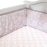 Lambs & Ivy Swan Lake Crib Bumper, Pink/White/Grey
