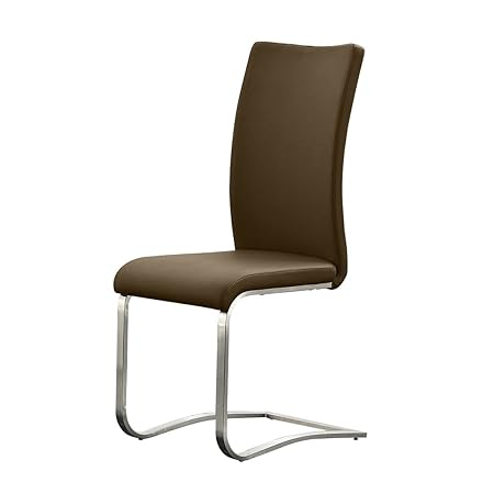Robas Lund, Stuhl, Esszimmerstuhl, Schwingstuhl, Arco, 2er Set, Edelstahl/Kunstleder/cappuccino, 43 x 103 x 52 cm, ARC1PCX2