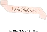 CHEERYMAGIC 13th Birthday Sash Rose Gold Satin for Women Party Gift A3AXFAB view 5