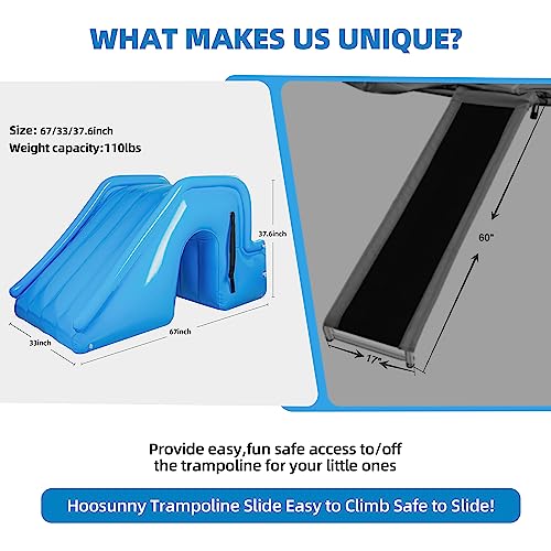Inflatable Pool Slide & Trampoline Ladder - Universal Backyard Water Slide For Kids Ages 3-12